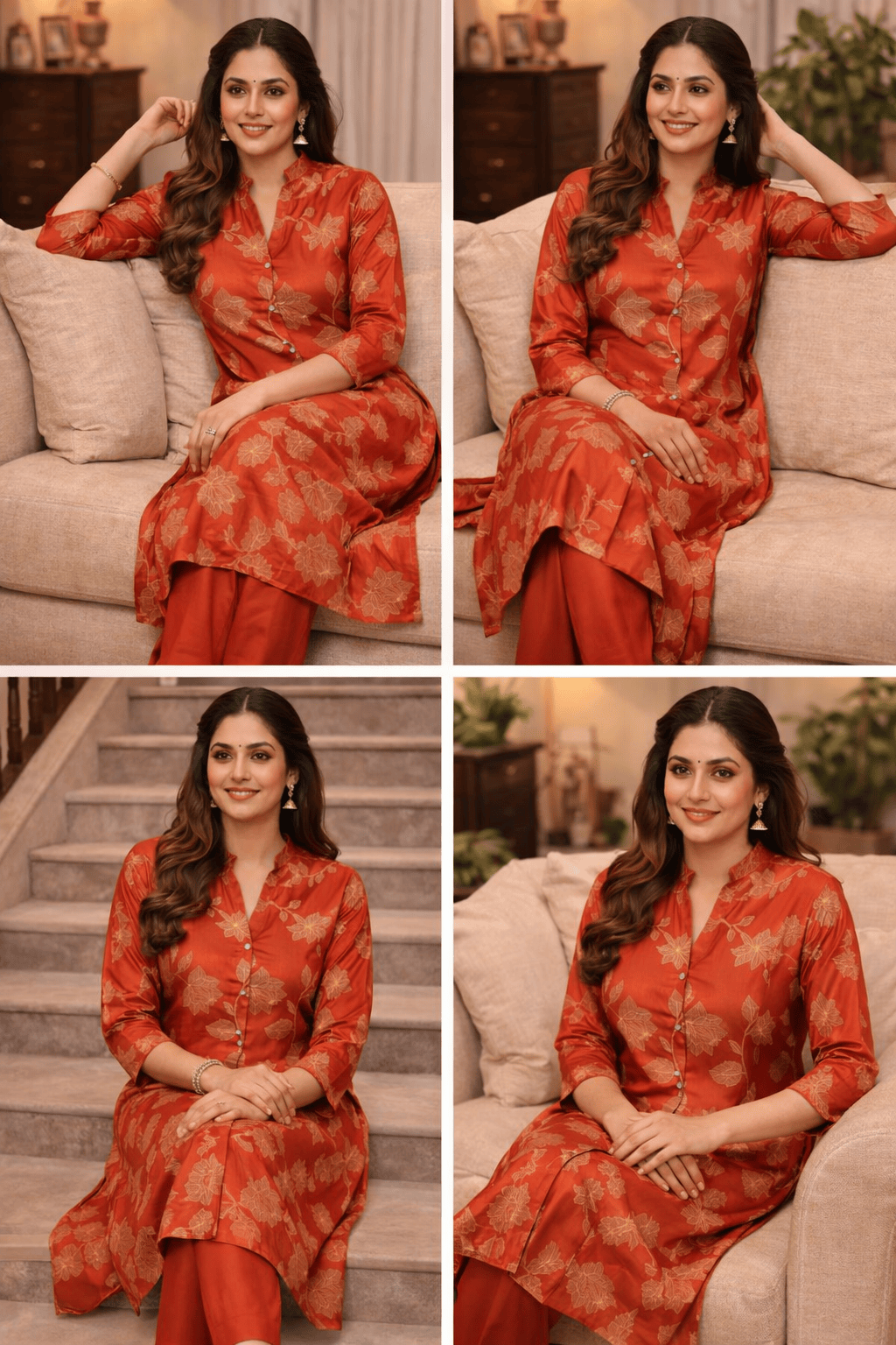 Printed Muslin Two-Piece Set for Women