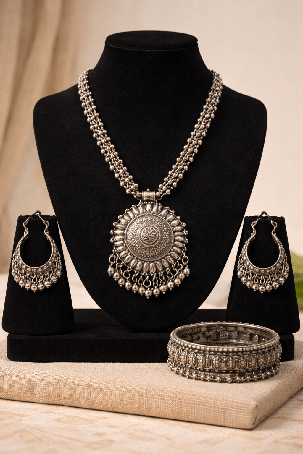 Rajwada Ghungroo Oxidized Set